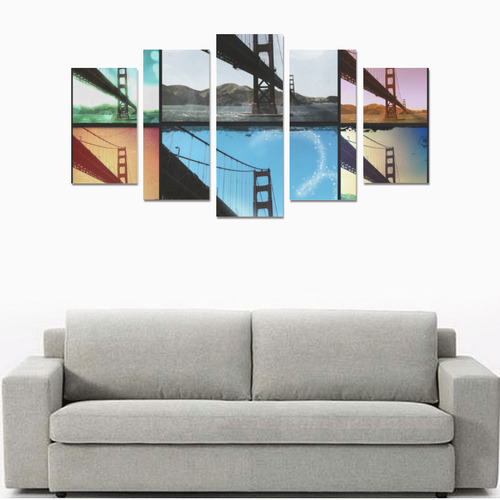 Golden Gate Bridge Collage Canvas Print Sets A (No Frame)