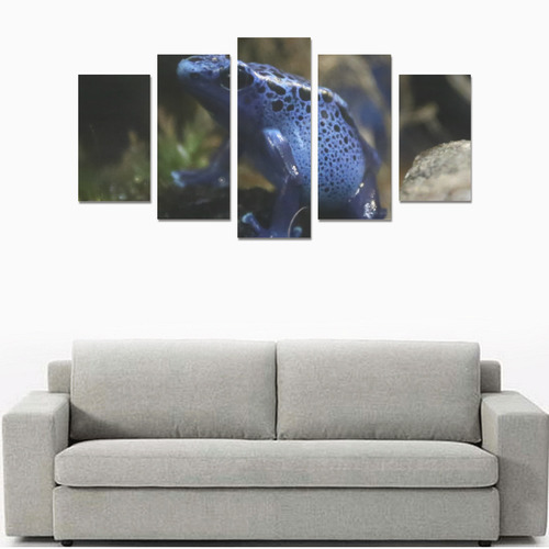 Blue Poison Arrow Frog Canvas Print Sets A (No Frame)