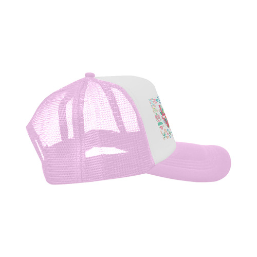 Pastel Colorful Floral LOVE Lettering Trucker Hat