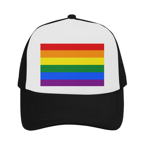 Gay Pride Rainbow Flag Stripes Trucker Hat