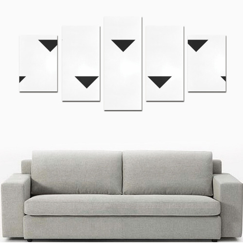 black and white triangles Canvas Print Sets D (No Frame)