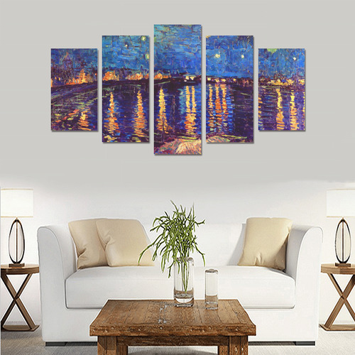 Van Gogh Starry Night Over Rhone Canvas Print Sets A (No Frame)