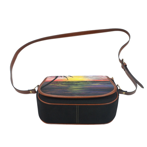 Sunset Sea Saddle Bag/Small (Model 1649)(Flap Customization)