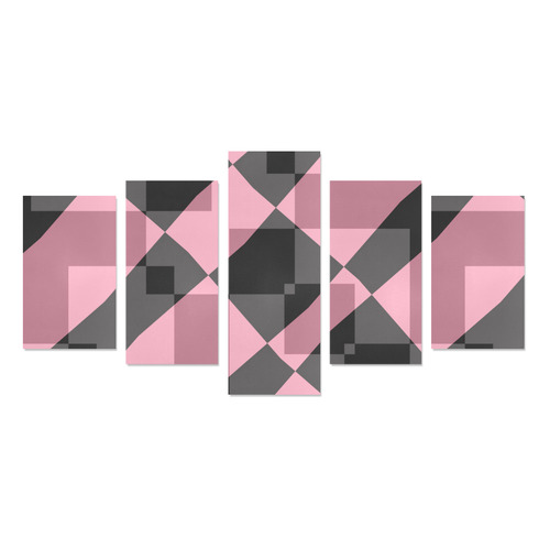 pink and gray abstract Canvas Print Sets C (No Frame)