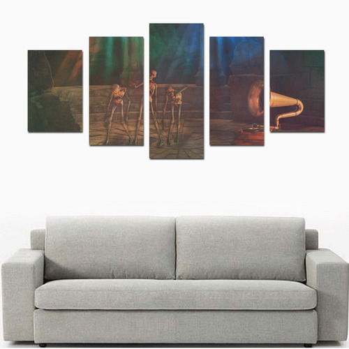 Zombie Disco Dance Canvas Print Sets D (No Frame)