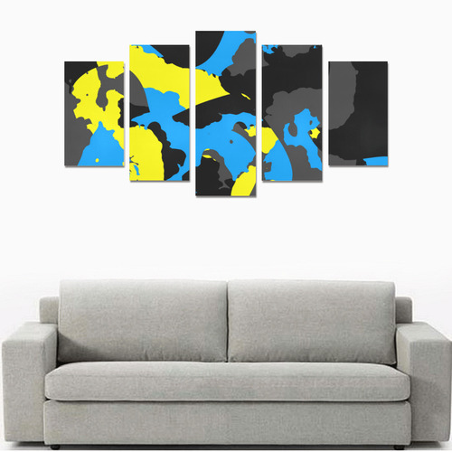 black yellow gray and blue Canvas Print Sets A (No Frame)