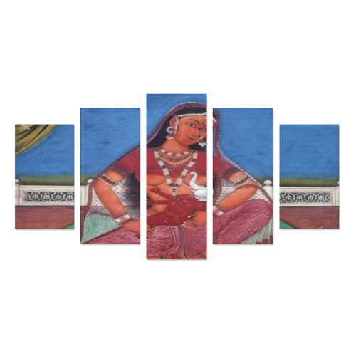 Deity Parvati with her Son Ganesha Canvas Print Sets A (No Frame)