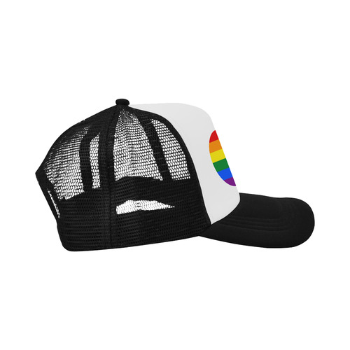 Gay Pride Rainbow Flag Stripes Button Trucker Hat