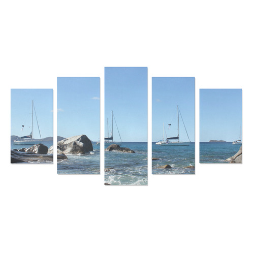 Sailing Boats at Virgin Gorda BVI Canvas Print Sets A (No Frame)