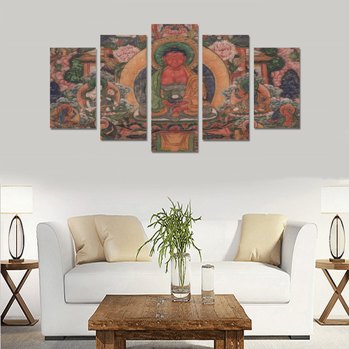 Buddha Amitabha in His Pure Land of Suvakti Canvas Print Sets A (No Frame)