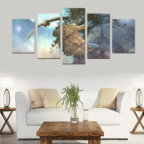 Awesome flying eagle Canvas Print Sets D (No Frame)