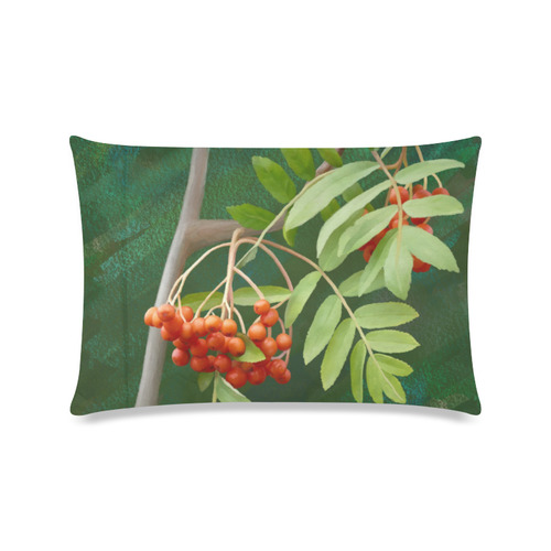 Plant Watercolor Rowan tree - Sorbus aucuparia Custom Zippered Pillow Case 16"x24"(Twin Sides)