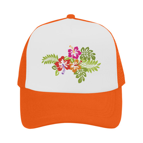 Tropical Hibiscus Blossoms Bouquet Trucker Hat
