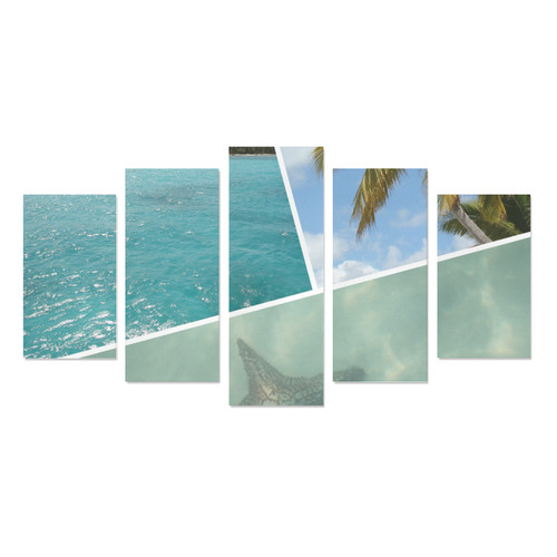 Caribbean Vacation Photo Collage Canvas Print Sets A (No Frame)