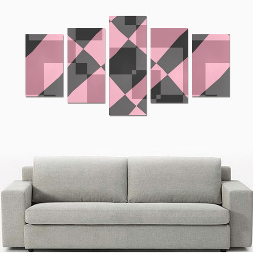 pink and gray abstract Canvas Print Sets C (No Frame)