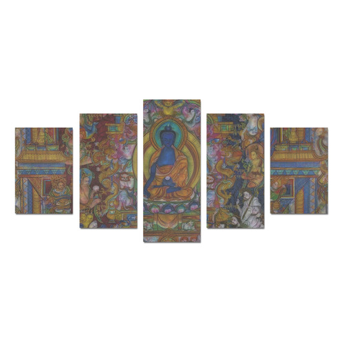 Awesome Thanka With The Holy Medicine Buddha Canvas Print Sets D (No Frame)