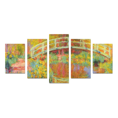 Monet Japanese Bridge Reflection Canvas Print Sets D (No Frame)