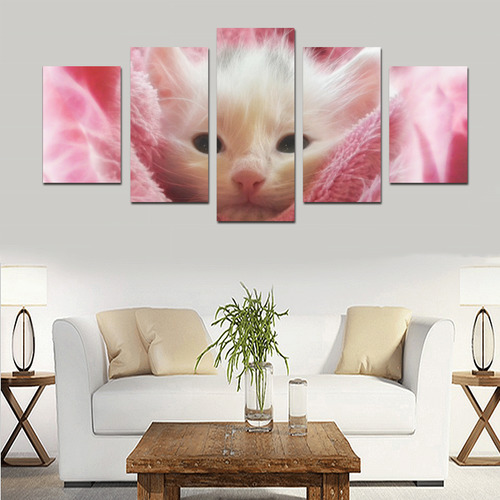 Kitty Loves Pink Canvas Print Sets D (No Frame)