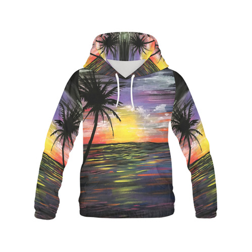 Sunset Sea All Over Print Hoodie for Women (USA Size) (Model H13)