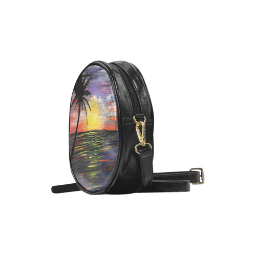 Sunset Sea Round Sling Bag (Model 1647)