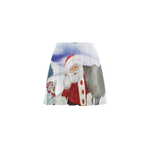Christmas, Santa Claus with reindeer Mini Skating Skirt (Model D36)