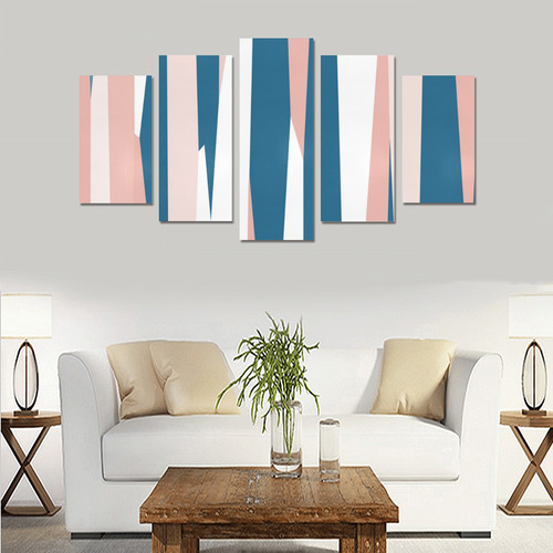 blue pink white Canvas Print Sets A (No Frame)