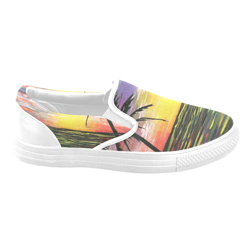 Sunset Sea Women's Unusual Slip-on Canvas Shoes (Model 019)