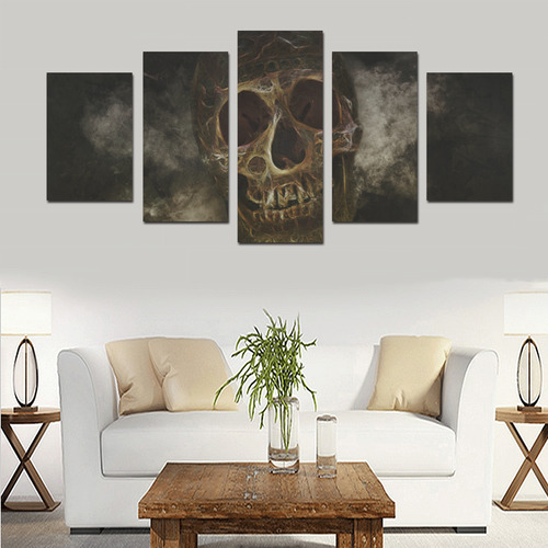 Mysterious  Golden Skull Canvas Print Sets D (No Frame)