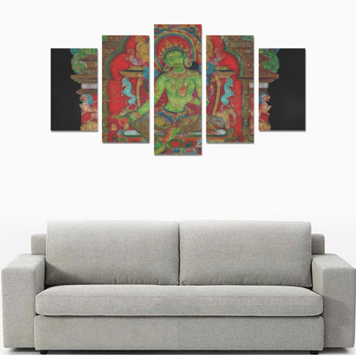 Green Tara from Tibetan Buddhism Canvas Print Sets A (No Frame)