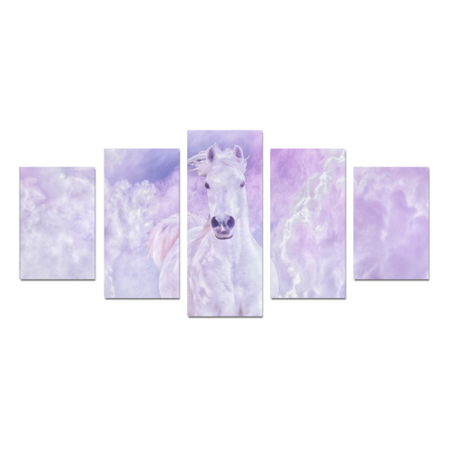 Girly Romantic Horse Of Clouds Canvas Print Sets D (No Frame)