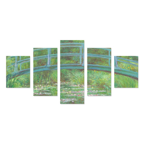 Monet Japanese Bridge Water Lily Pond Canvas Print Sets B (No Frame)