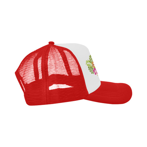 Tropical Aloha Hibiscus Blossoms Bouquet Trucker Hat