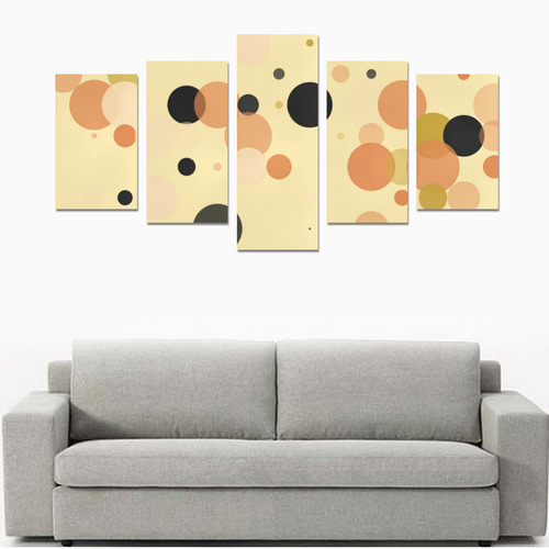 Vintage Polka Dots Canvas Print Sets C (No Frame)