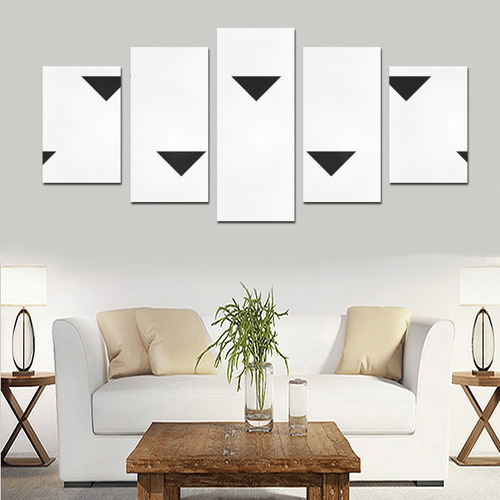 black and white triangles Canvas Print Sets D (No Frame)