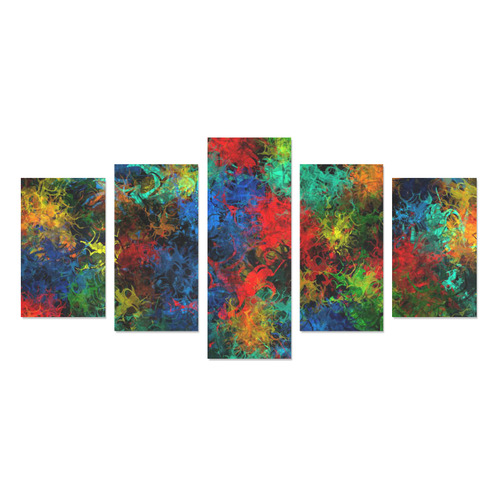 squiggly abstract A by JamColors Canvas Print Sets C (No Frame)