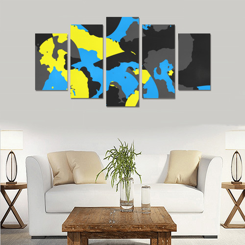 black yellow gray and blue Canvas Print Sets A (No Frame)