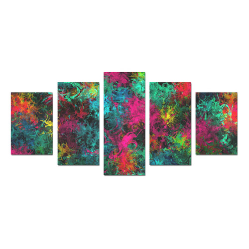 squiggly abstract B by JamColors Canvas Print Sets D (No Frame)