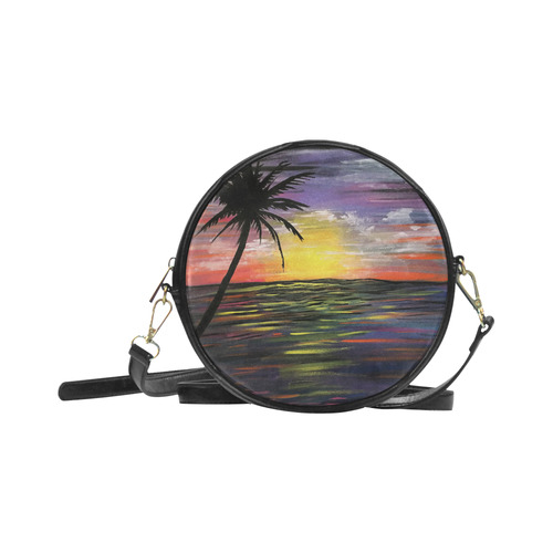 Sunset Sea Round Sling Bag (Model 1647)