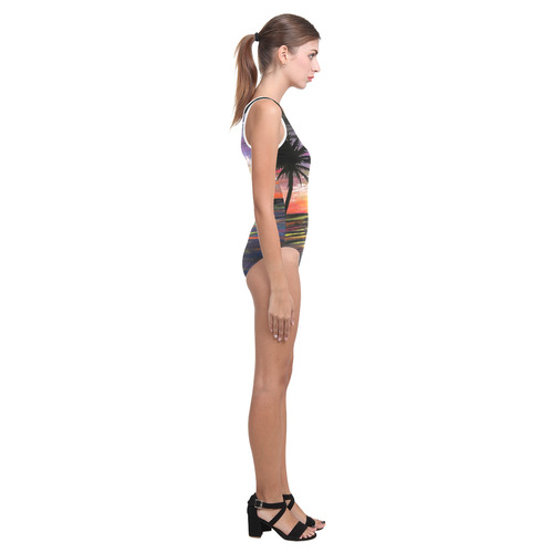 Sunset Sea Vest One Piece Swimsuit (Model S04)