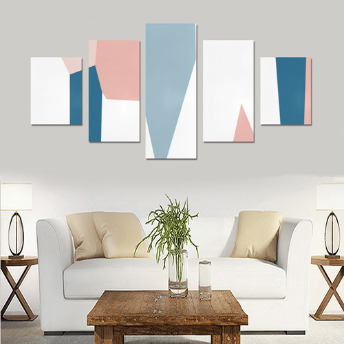 blue pink white Canvas Print Sets B (No Frame)