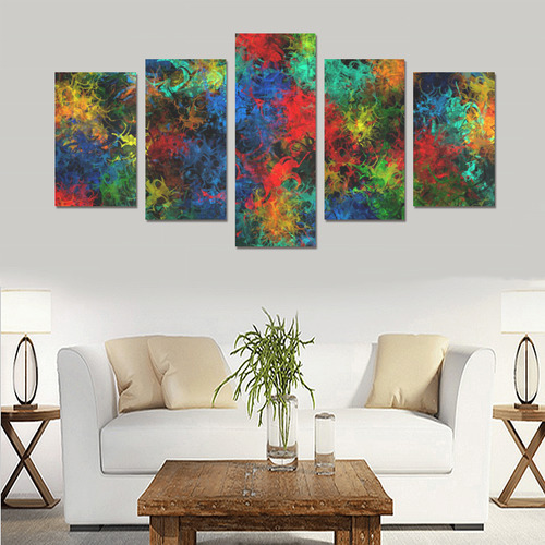 squiggly abstract A by JamColors Canvas Print Sets C (No Frame)