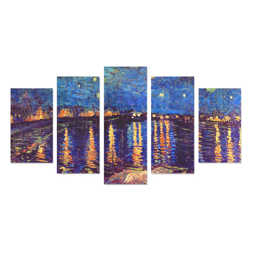 Van Gogh Starry Night Over Rhone Canvas Print Sets A (No Frame)