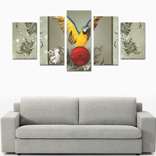 Wonderful parrot Canvas Print Sets D (No Frame)