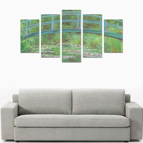 Monet Japanese Bridge Water Lily Pond Canvas Print Sets A (No Frame)