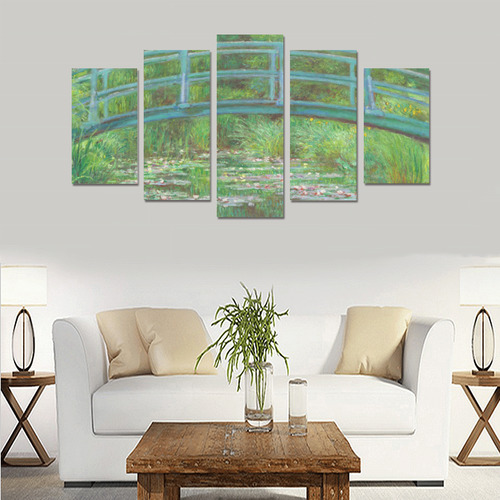 Monet Japanese Bridge Water Lily Pond Canvas Print Sets A (No Frame)