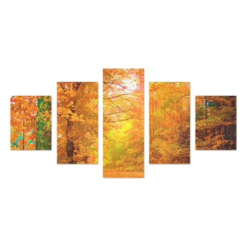Vermont Autumn Nature Landscape Canvas Print Sets B (No Frame)