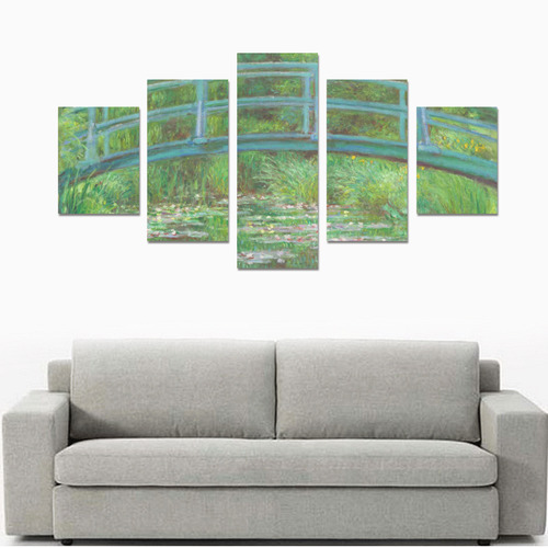 Monet Japanese Bridge Water Lily Pond Canvas Print Sets B (No Frame)