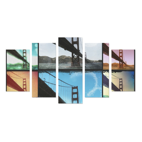 Golden Gate Bridge Collage Canvas Print Sets A (No Frame)