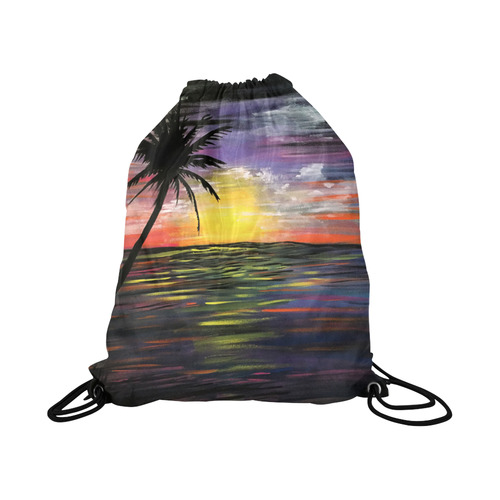 Sunset Sea Large Drawstring Bag Model 1604 (Twin Sides)  16.5"(W) * 19.3"(H)
