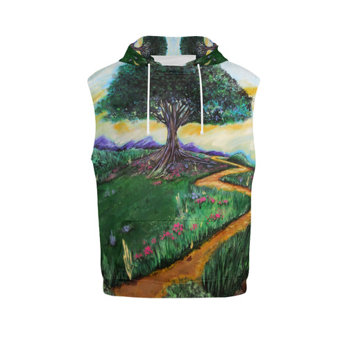 Tree Of Imagination All Over Print Sleeveless Hoodie for Women (Model H15)